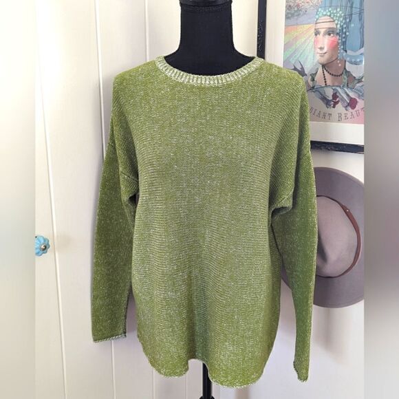 Eileen Fisher Organic Linen Sweater S Quiet Luxury Minimalist Capsule Coastal - Picture 3 of 13